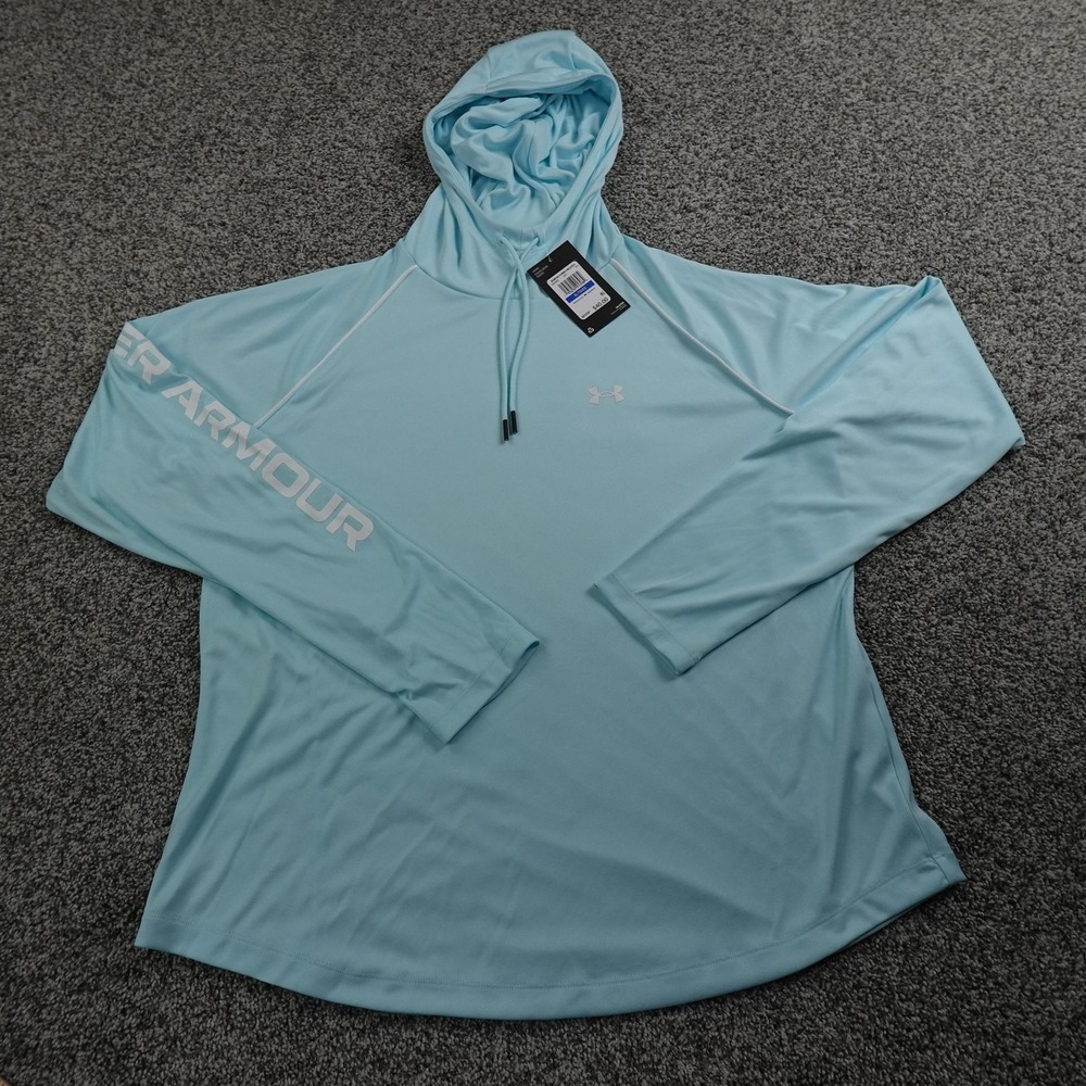NEW Under Armour Hoodie Womens XL Blue Velocity Sweatshirt Athletic Active Loose